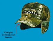 Бейсболка KONGER утеплённая камуфляж с фонариком